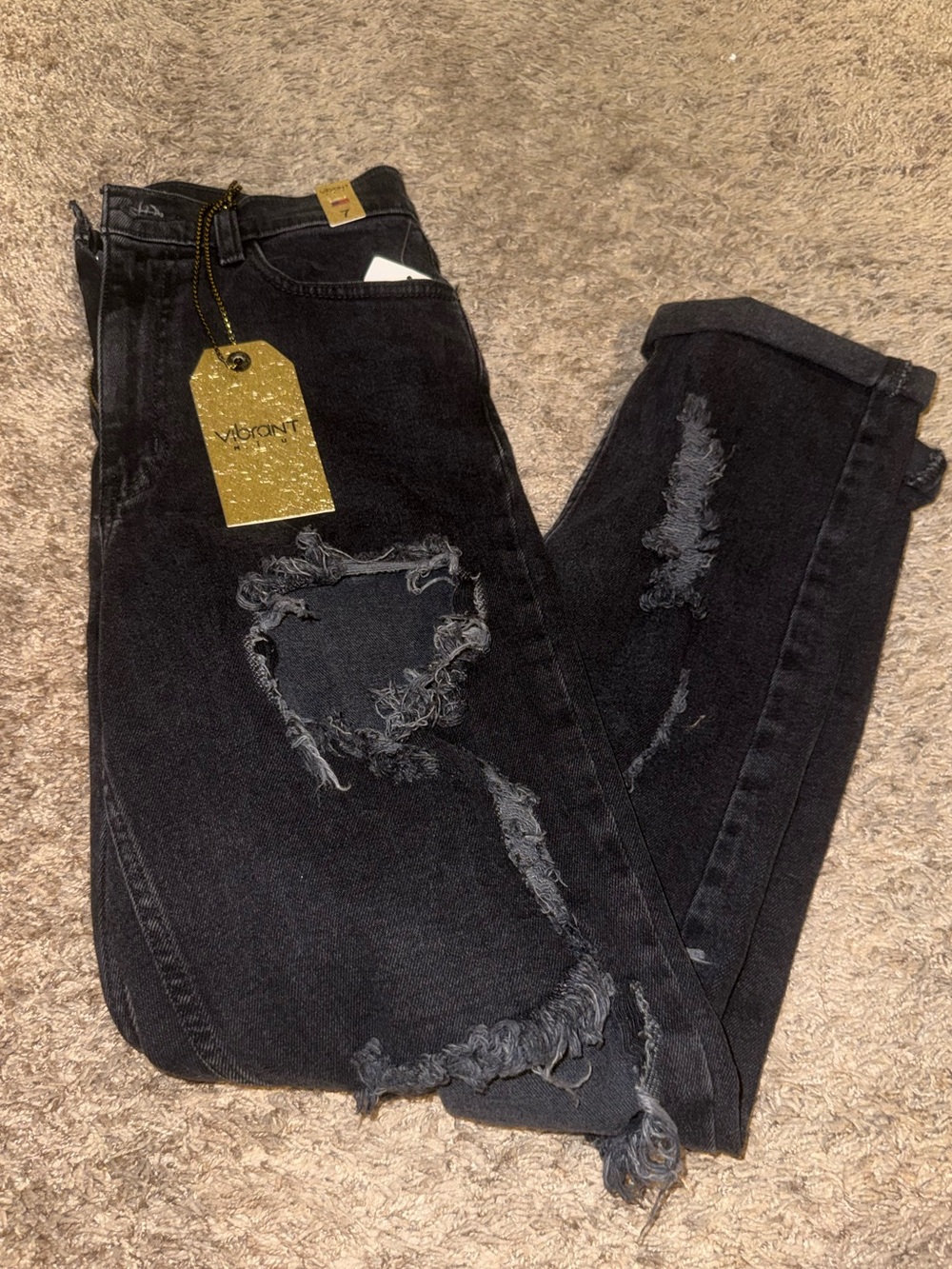 Vibrant High-Rise Distressed Jeans